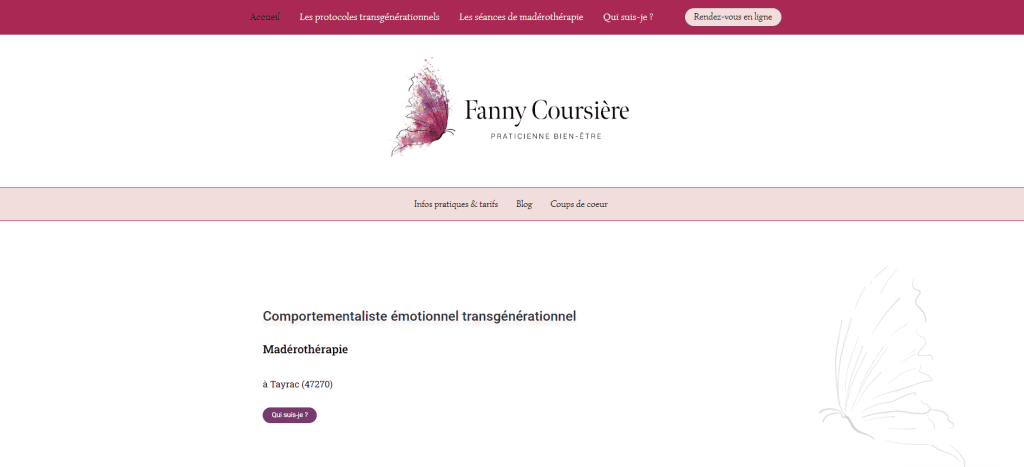 Accueil site Fanny Coursière